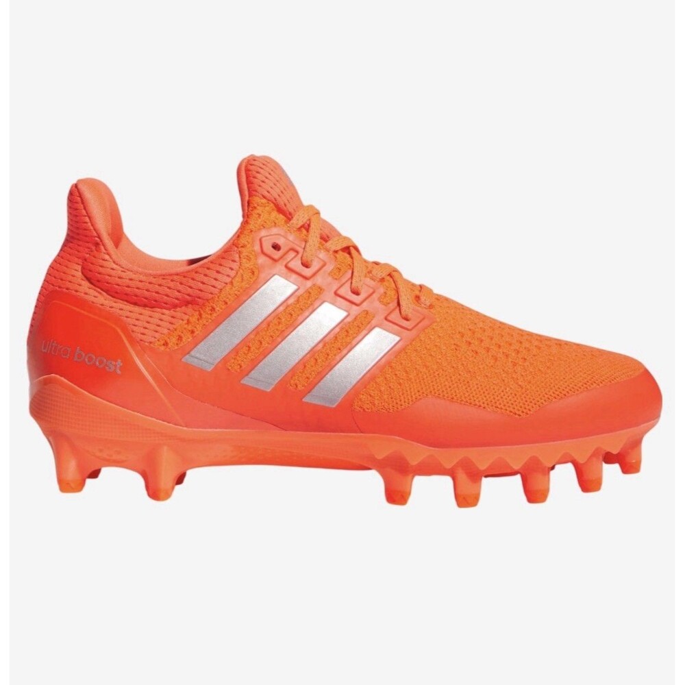 Mens Size 10.5 ADIDAS Ultraboost Football Cleats Solar Red Grey RARE JP7411 New